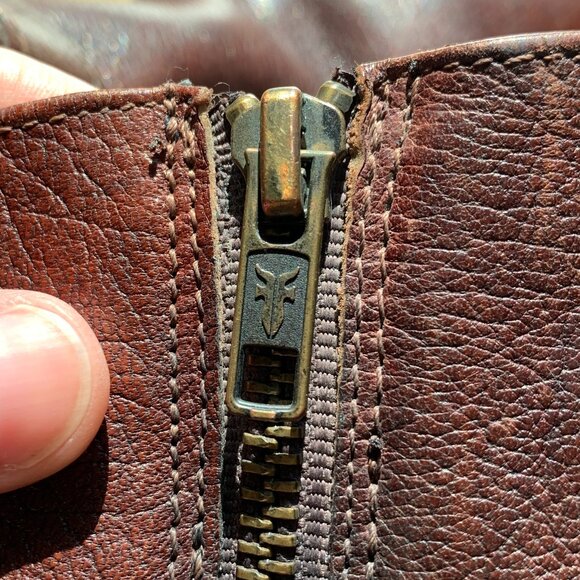 FRYE | Size 7D US Men's Leather Brown Double side zip Boots - Picture 13 of 16